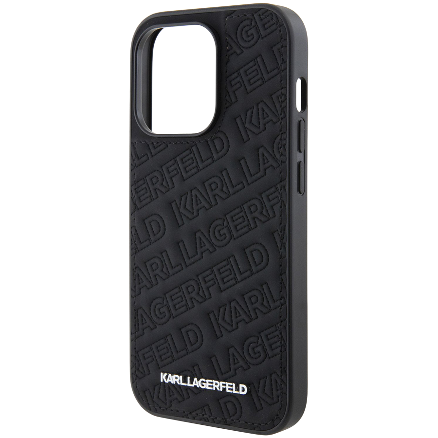 Lagerfeld для iPhone 15 Pro чехол PU Quilted Logo pattern Hard Black