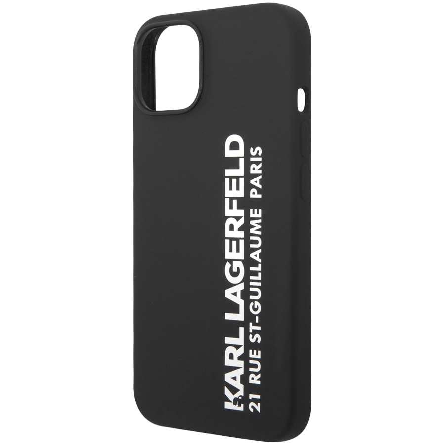 Lagerfeld для iPhone 14 чехол Liquid silicone RSG Elongated logo Hard Black