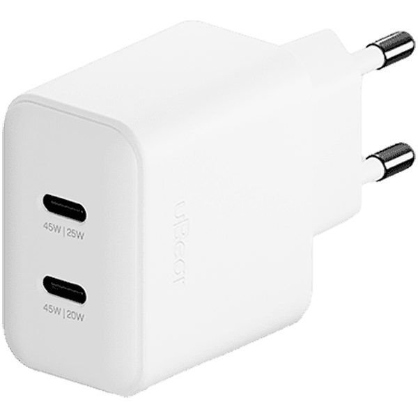 Сетевое зарядное устройство uBear Motion, GaN, 45 Вт, белый
