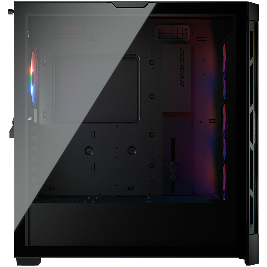 Корпус COUGAR GAMING Midi Tower,  ATX, 10 слотов, Разъем для гарнитуры, USB, USB 3.0, USB 2.0, Защитное антивандальное закаленное стекло, Power Button, Кнопка управления RGB, Светодиодный индикатор, PSU optional, Window, Поддержка системы жидкостного охла