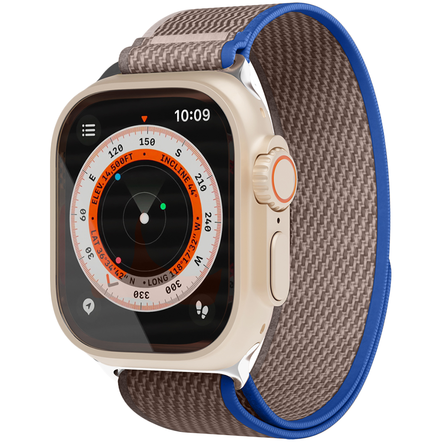Ремешок нейлоновый Trail Band "vlp" для Apple Watch 42/44/45/49mm, синий-серый