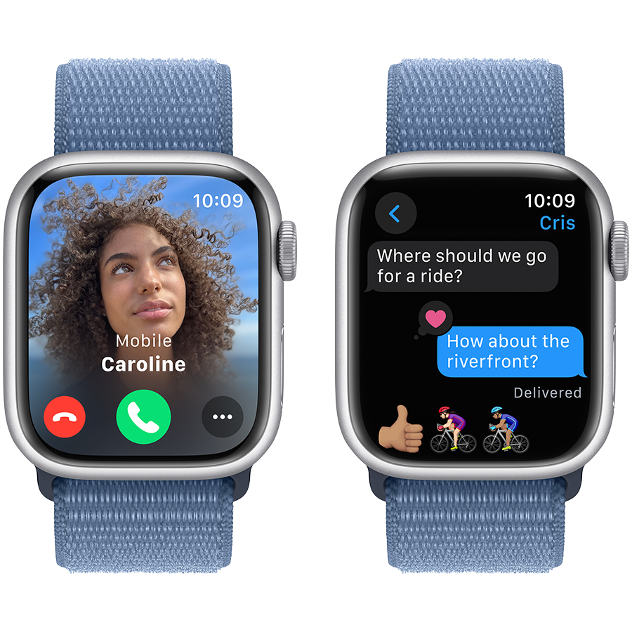 Apple Watch Series 9 GPS  Winter Blue Sport Loop, 41мм, Серебристый