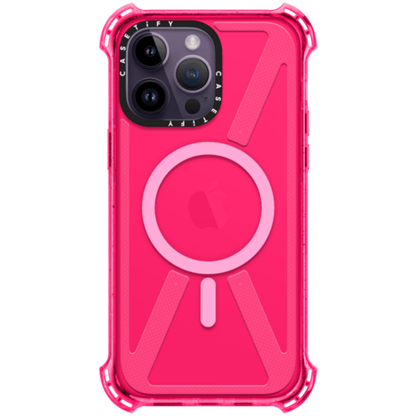 Чехол защитный Casetify Bounce with MagSafe для iPhone 14 ProMax, ярко-розовый CTF-12692439-16005235