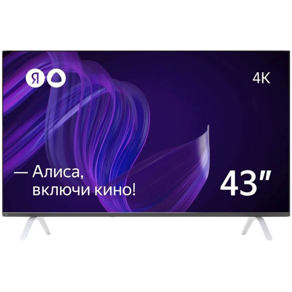 ТВ YANDEX, ЖК, 43", UHD, Чёрный