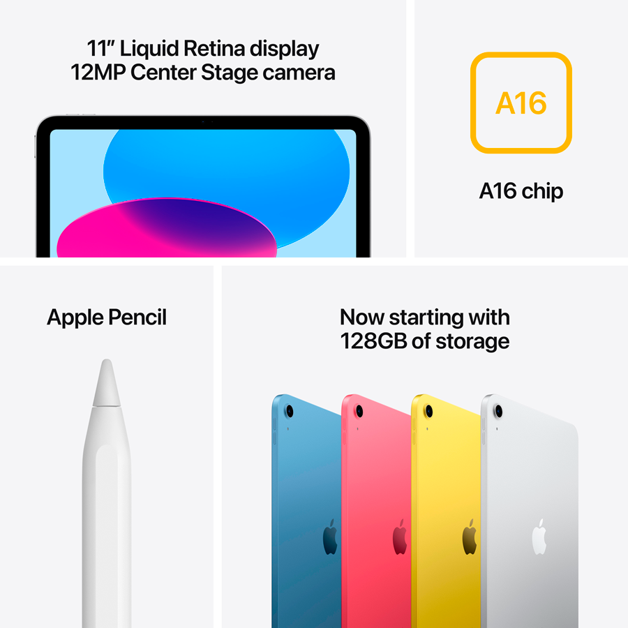 iPad A16, 128 ГБ Wi-Fi 2025, Розовый