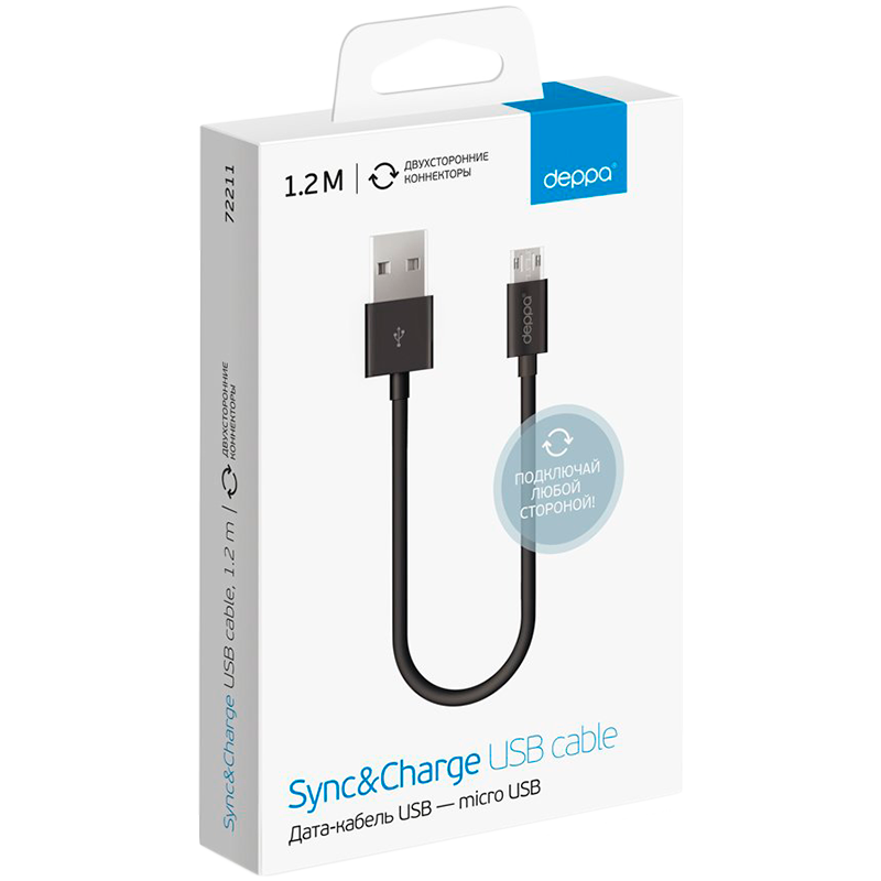 DEPPA Кабель-переходник с USB на microUSB