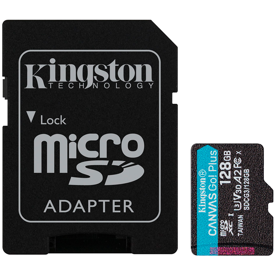 Карта памяти KINGSTON 128GB Canvas Go! Plus microSD