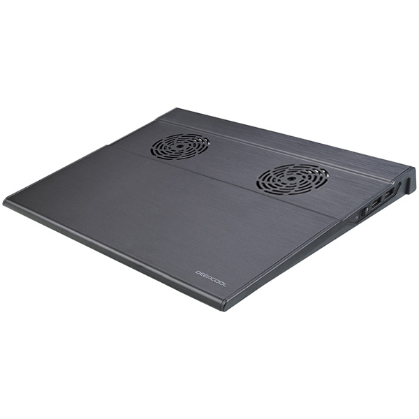Охлаждающая подставка для ноутбука DEEPCOOL N18 (2 x 65мм, 1600 об/мин, 17.6дБ, Hydro Bearing, Черный) для 14" Notebooks and Below, Розничная