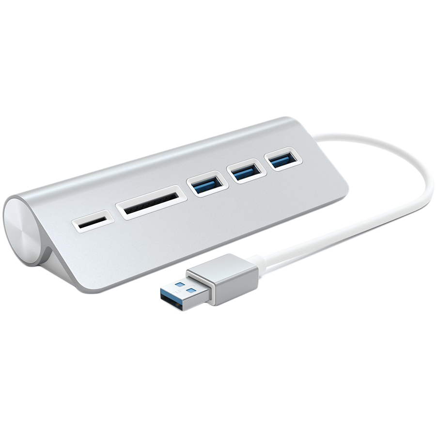 Хаб-кардридер Satechi Aluminum USB 3.0 Hub & Card Reader