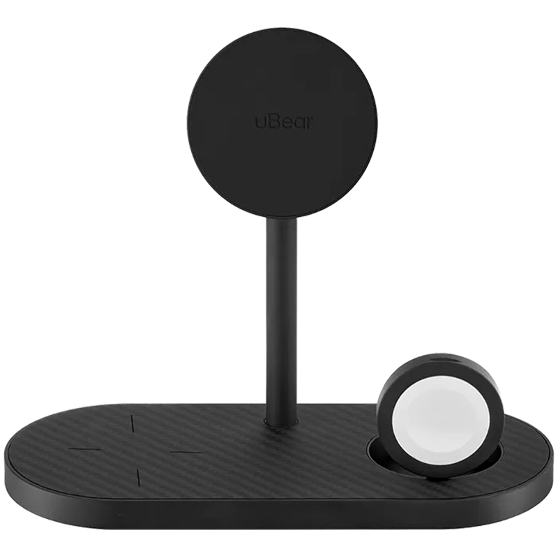 Беспроводное зарядное устройство uBear Stage Pro, 3-в-1, с поддержкой MagSafe, материал Кевлар