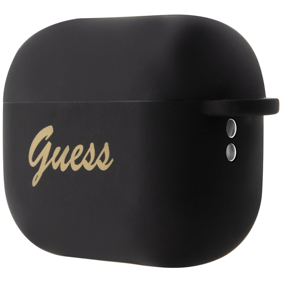 Чехол GUESS Silicone Script logo  Чёрный для AirPods Pro (Gen2)