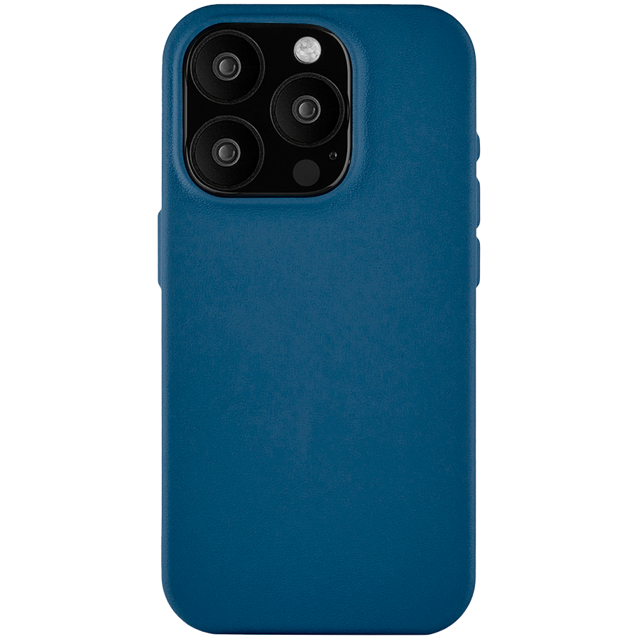 Чехол защитный uBear Capital Leather Case, iPhone 15 Pro Max, MagSafe, тёмно-синий