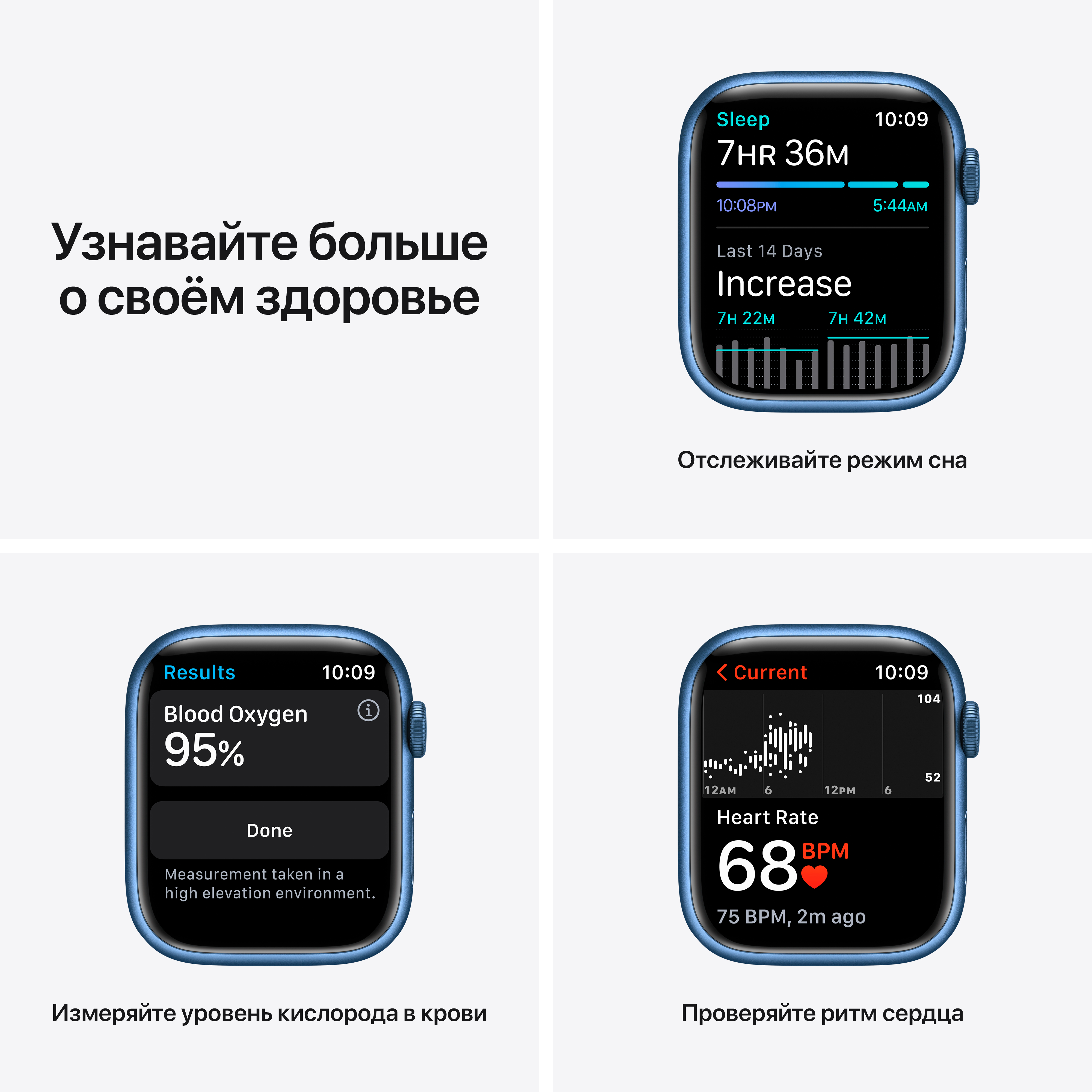 Apple Watch Series 7 GPS  Спортивный ремешок цвета «синий омут», 45мм, бу, Синий
