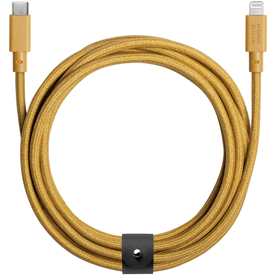 BELT CABLE, кабель зарядный USB-C/LIGHTNING, длина 3м., цвет: крафт