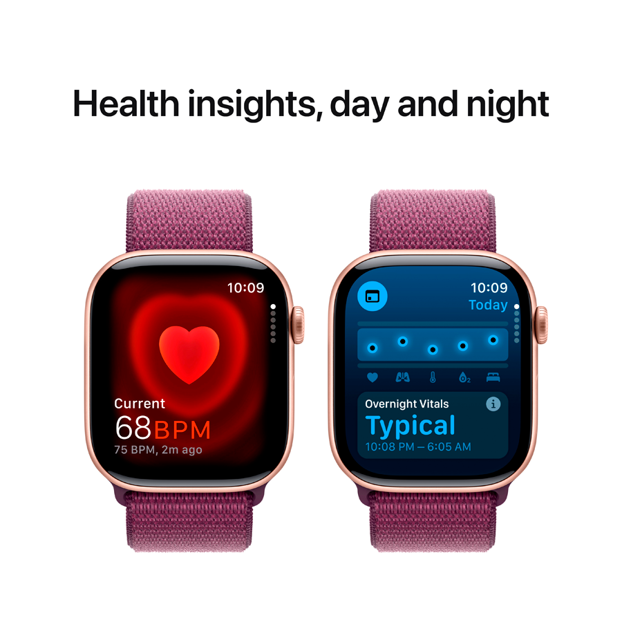 Apple Watch Series 10 GPS  Спортивный ремешок Plum, 46мм, Розовое золото