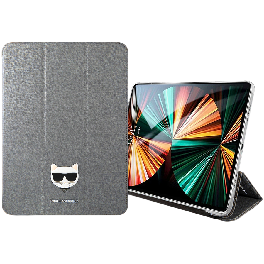 Обложка Smart Folio LAGERFELD Saffiano Choupette head  Серебристая для iPad Pro 11-inch (4th поколение)/Pro 11 дюймов (3-го поколения)