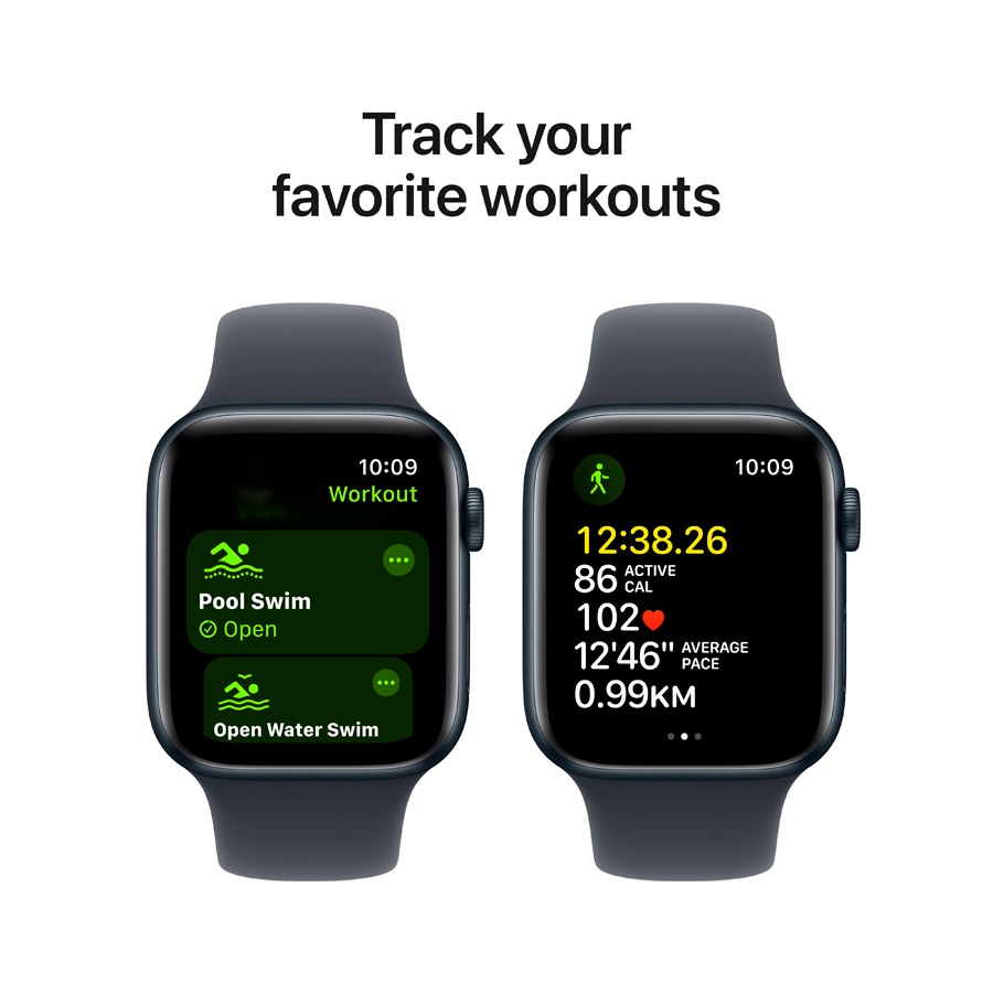 Apple Watch SE GPS Gen.2 (2024)  Спортивный ремешок цвета «тёмная ночь», S/M, 40мм, Тёмная ночь