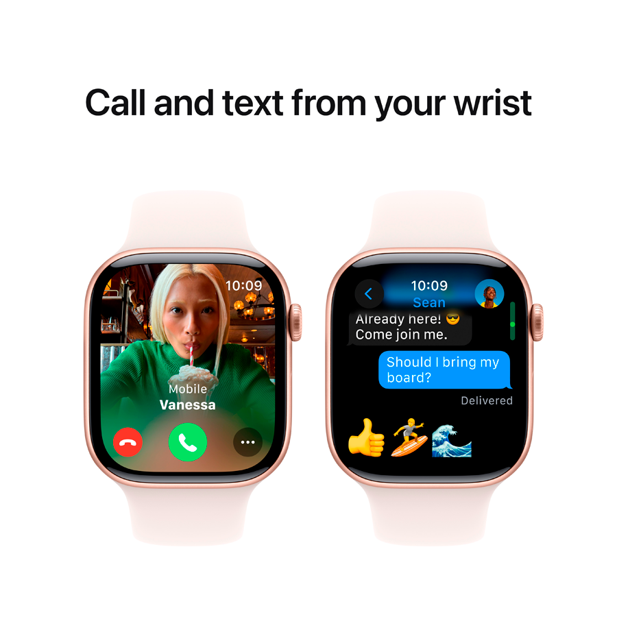 Apple Watch Series 10 GPS  Светлый розовый спортивный ремешок, M/L, 42мм, Розовое золото