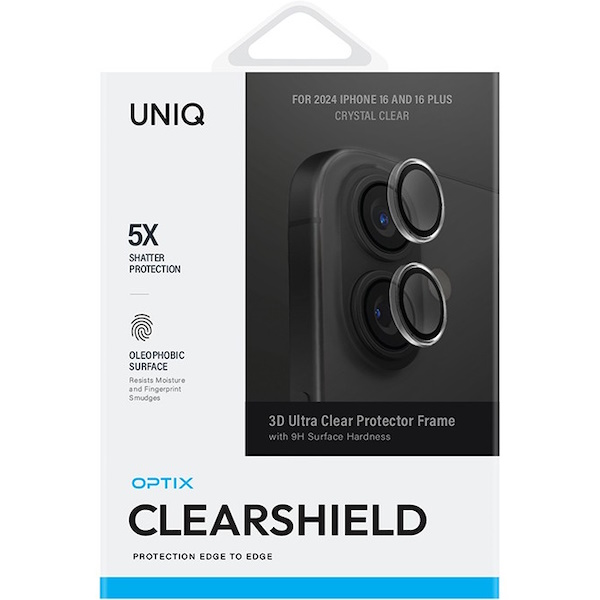 Uniq стекло для iPhone 16/16 Plus OPTIX Camera Lens ClearShield Clear