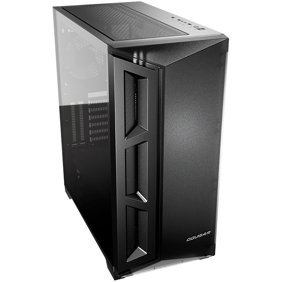 Корпус COUGAR GAMING Dark Blader X5 Midi Tower,  ATX, 9 слотов, USB 3.0, USB 2.0, Аудио разъем, Защитное антивандальное закаленное стекло, Power Button, Reset Button, PSU optional, Window, Поддержка системы жидкостного охлаждения, Чёрный