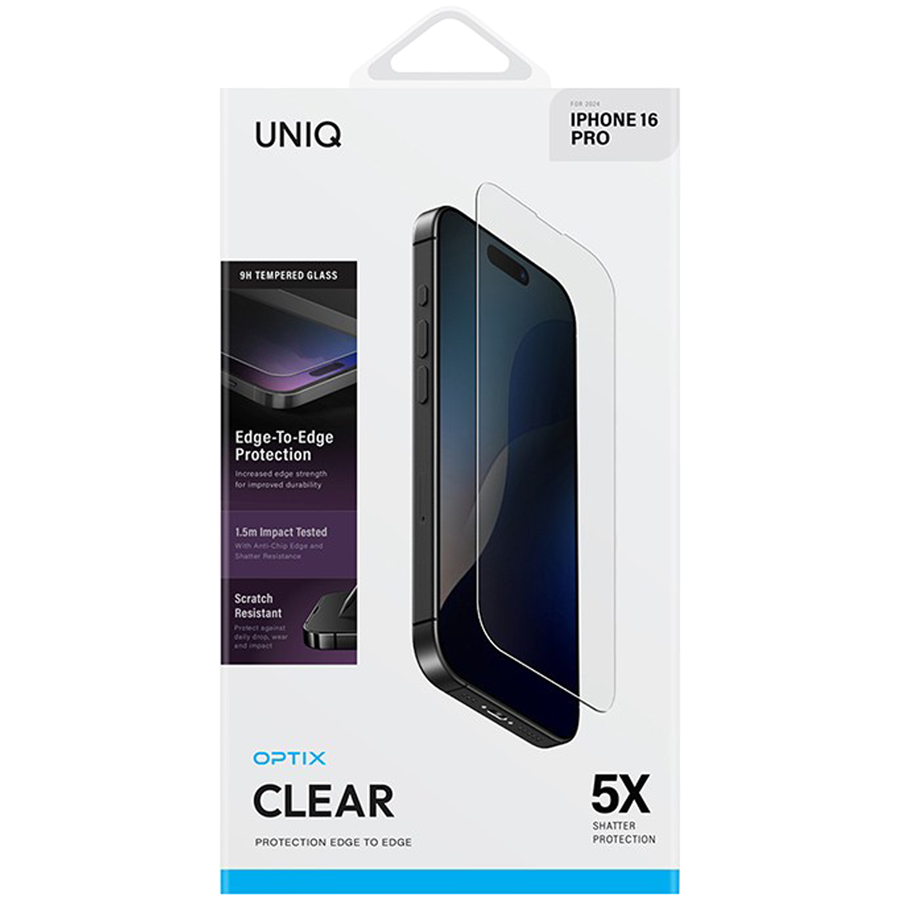 Uniq стекло для iPhone 16 Pro OPTIX Clear (+installer)