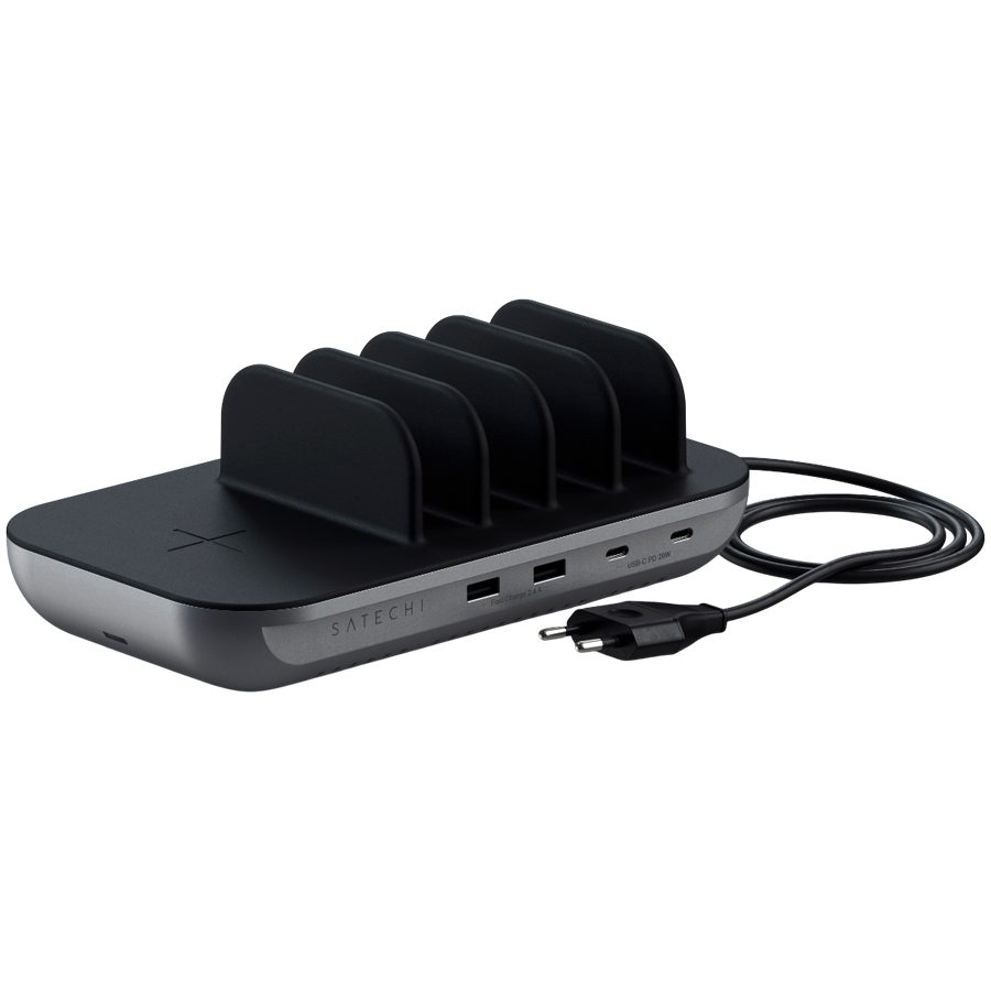 Зарядная станция Satechi Dock5 Multi-Device Charging Station with Wireless Charging. Цвет: серый кос