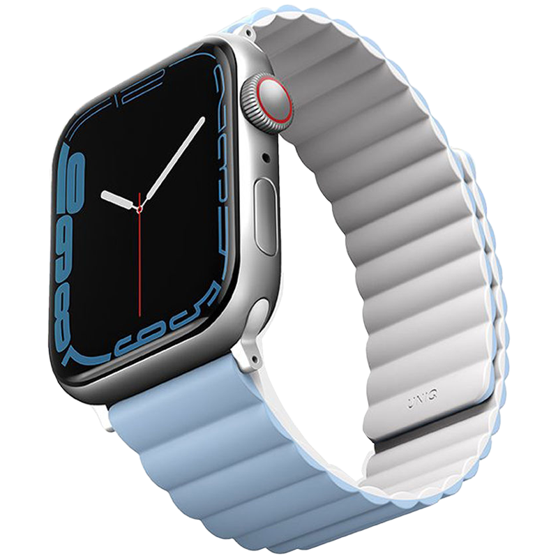 Ремешок Uniq для Apple Watch 42/41/40 mm Revix reversible Magnetic White/Arctic Blue