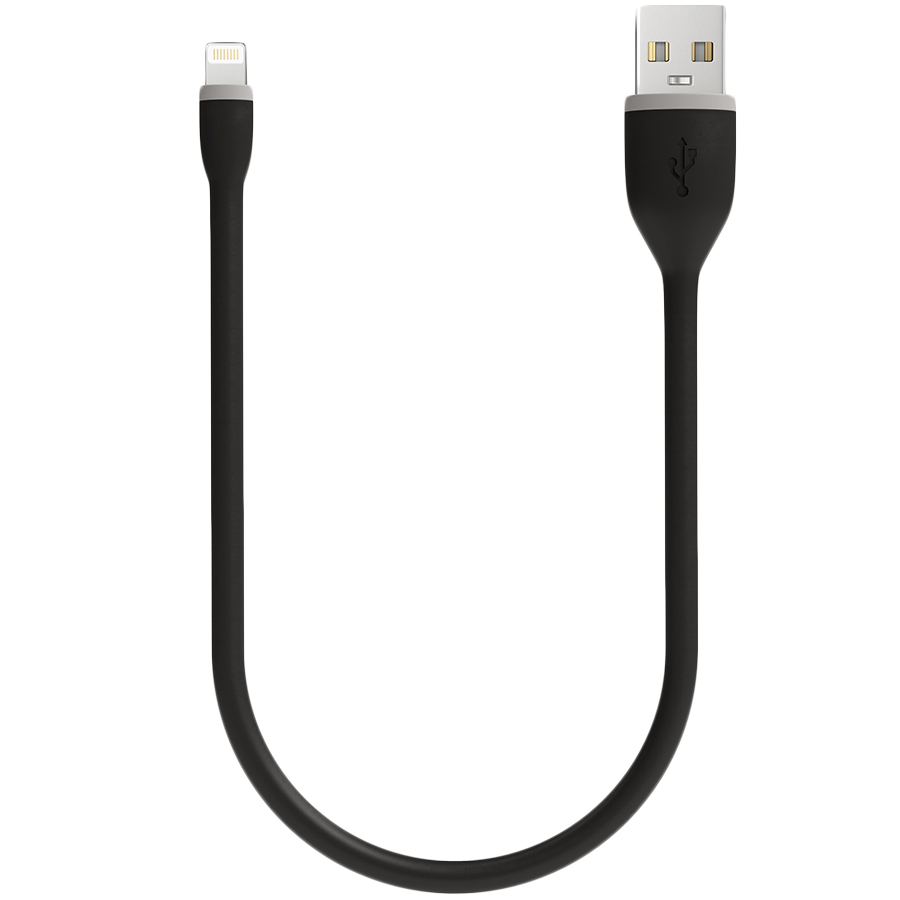 Кабель Satechi Flexible Lightning to USB. Длина 25 см. Цвет черный.