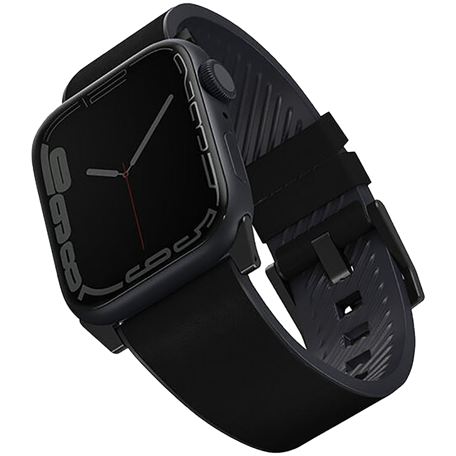 Ремешок Uniq для Apple Watch 49/45/44/42 mm Straden Waterproof Leather/Silicone Black