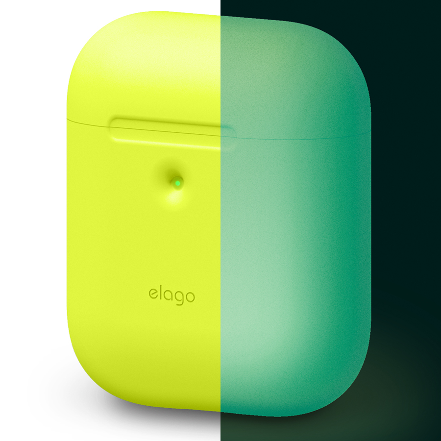 Чехол ELAGO Силиконовый  Неоновый желтый для AirPods (Gen1/2)