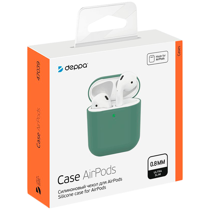 Чехол DEPPA Ultra Slim  Тёмно-зелёный для AirPods (Gen1/2)