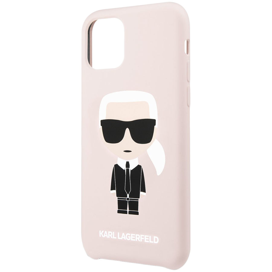 Чехол Lagerfeld для iPhone 11 Liquid silicone Iconic Karl Hard Pink