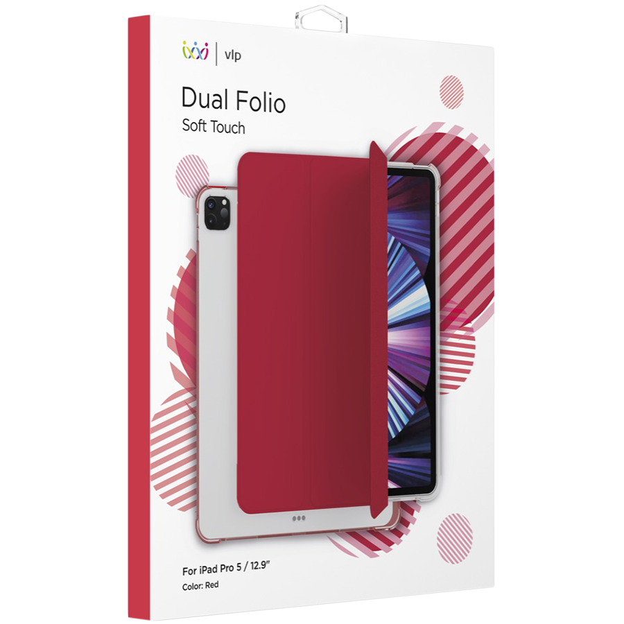 Обложка Smart Folio VLP Dual Folio  Красная для iPad Pro 12,9 дюйма (5-го поколения)