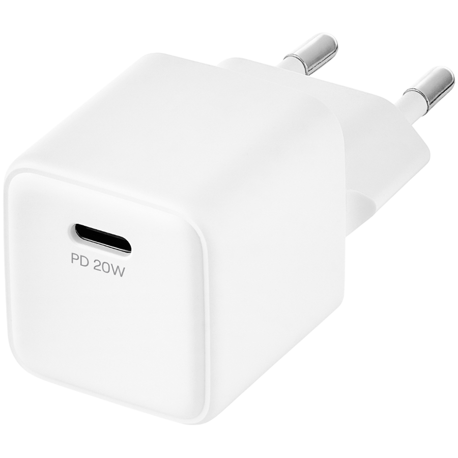 Cетевое зарядное устройство uBear Bridge USB-C, 20 Вт, GaN, белый