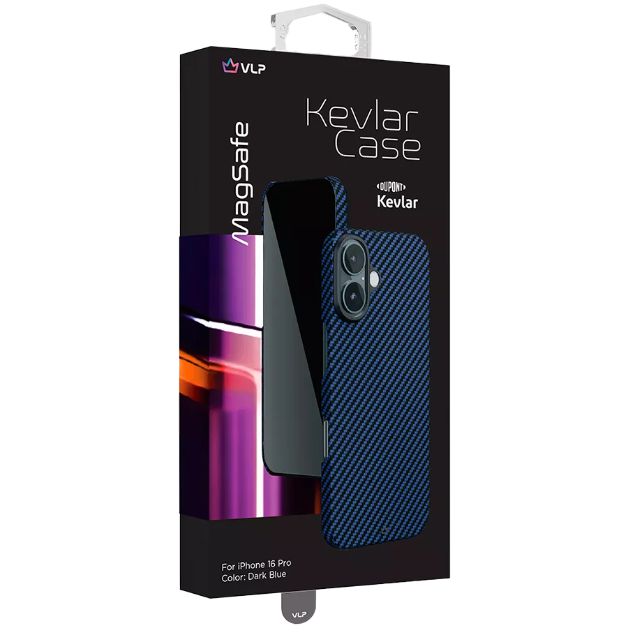 VLP Защитный чехол Kevlar Case с MagSafe Тёмно-синий для iPhone 16