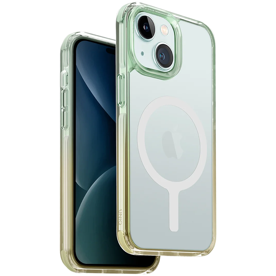 Защитный чехол UNIQ Combat Duo с MagSafe Sea Green/Soft Yellow для iPhone 15