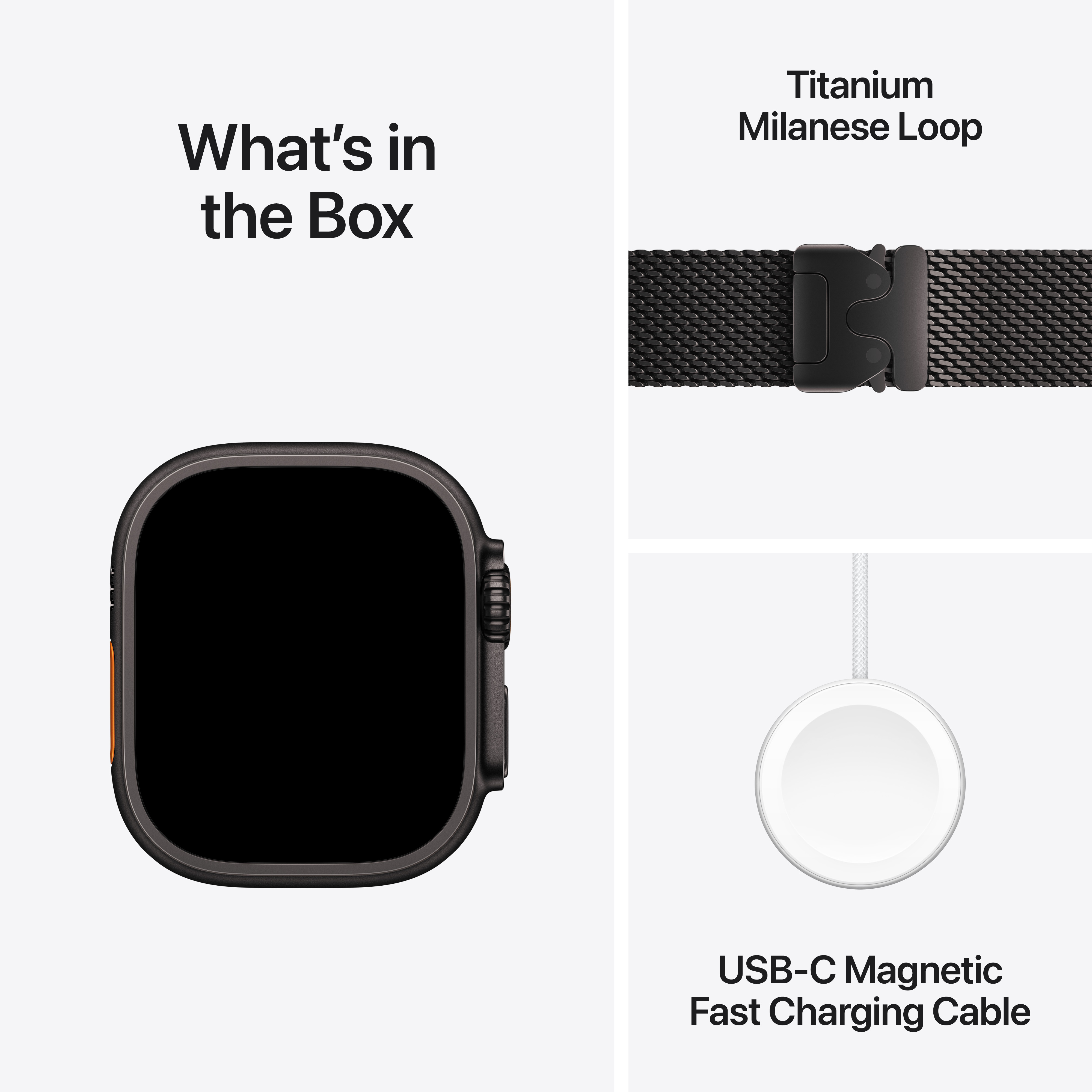 Apple Watch Ultra 2 2024  Черная титановая Milanese петля, М, 49мм, Black Titanium