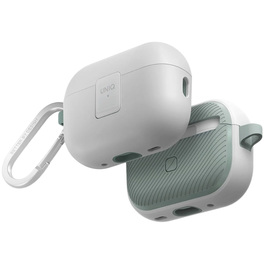 Uniq для Airpods Pro 2 чехол CLYDE Lock case Dove White/Soft Mint