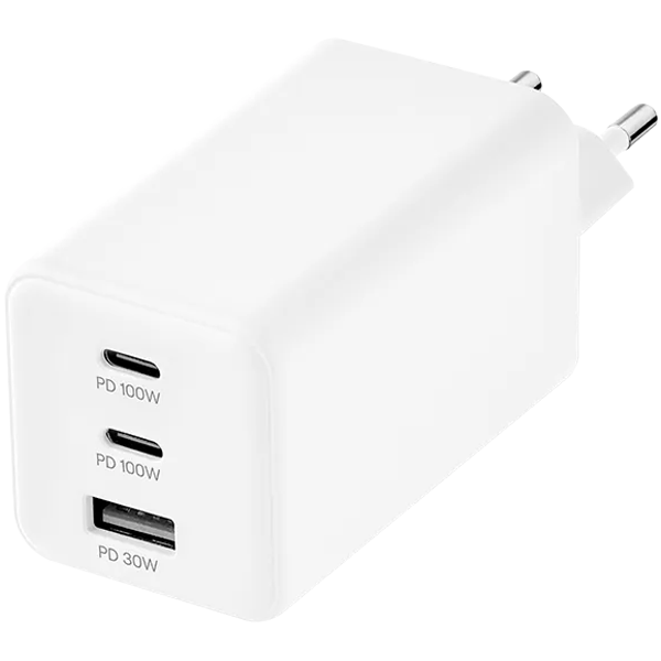 Сетевое зарядное устройство uBear Bridge, USB-C/USB A, 100 Вт, GaN + Super Fast Charging