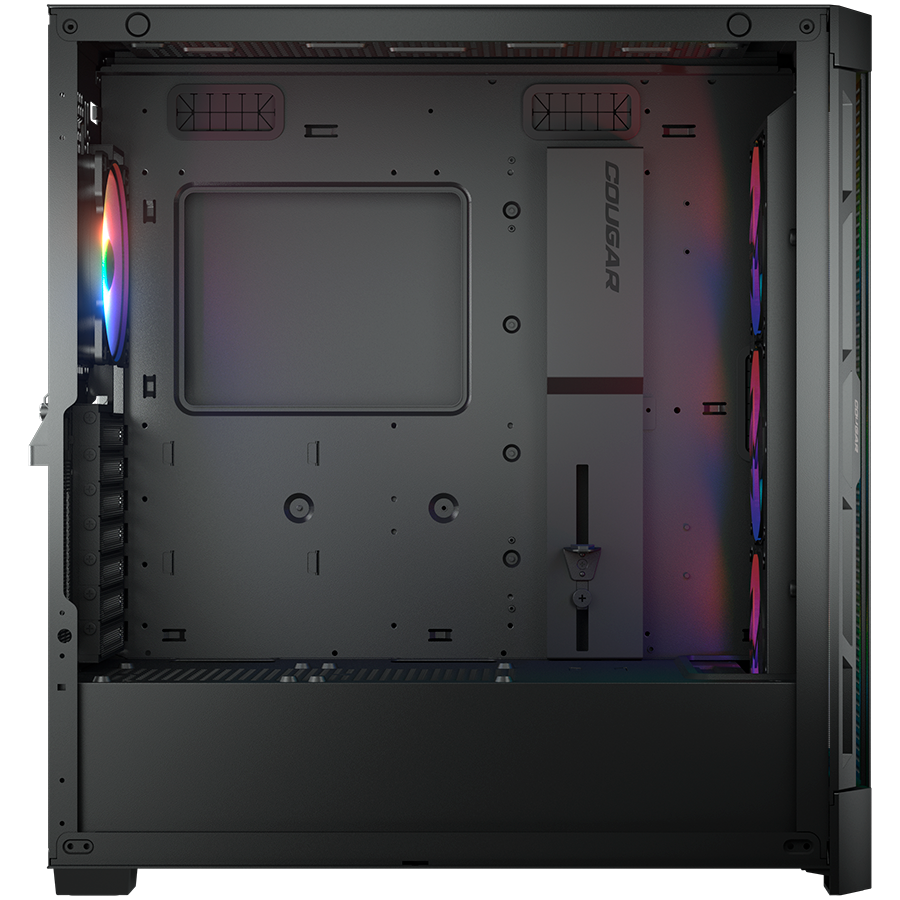 Корпус COUGAR GAMING Midi Tower,  ATX, 10 слотов, Разъем для гарнитуры, USB, USB 3.0, USB 2.0, Защитное антивандальное закаленное стекло, Power Button, Кнопка управления RGB, Светодиодный индикатор, PSU optional, Window, Поддержка системы жидкостного охла