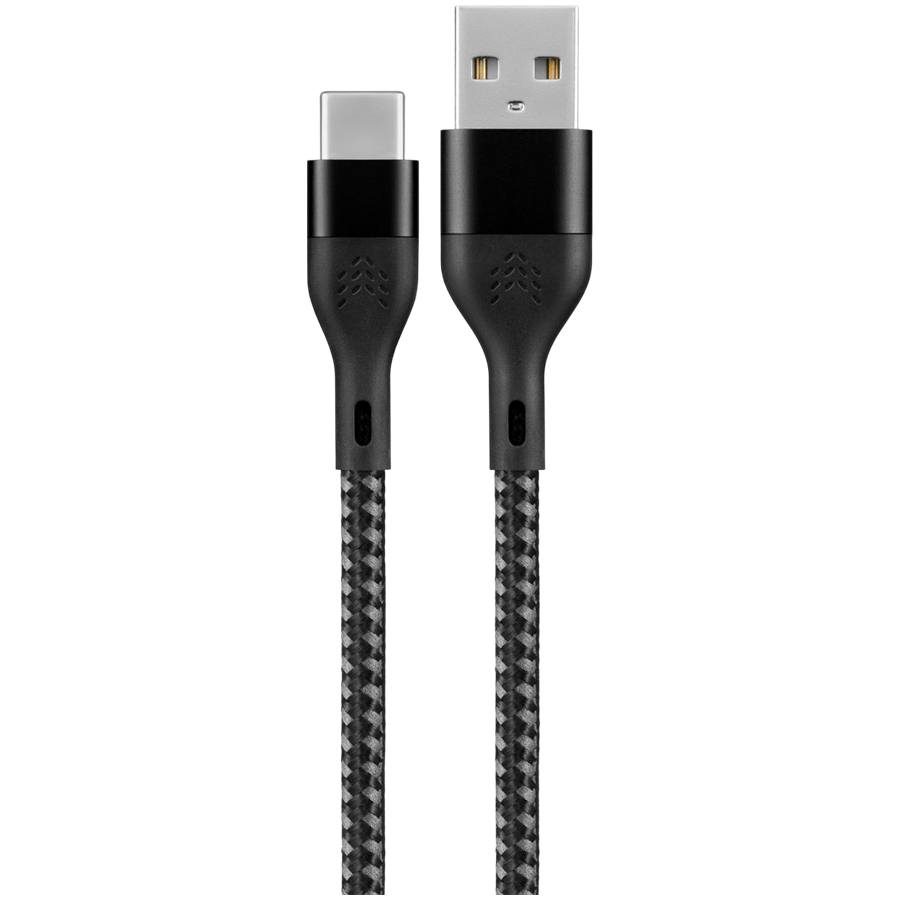 Зарядный кабель Rocket Urban USB-A/USB-C, 1м, нейлоновая оплётка, цвет: чёрно-серый
