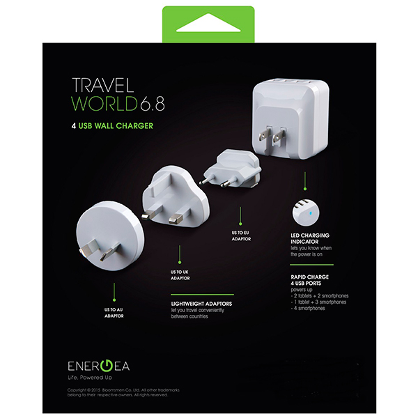 Зарядное устройство ENERGEA 4*USB Тип A, 34 Вт