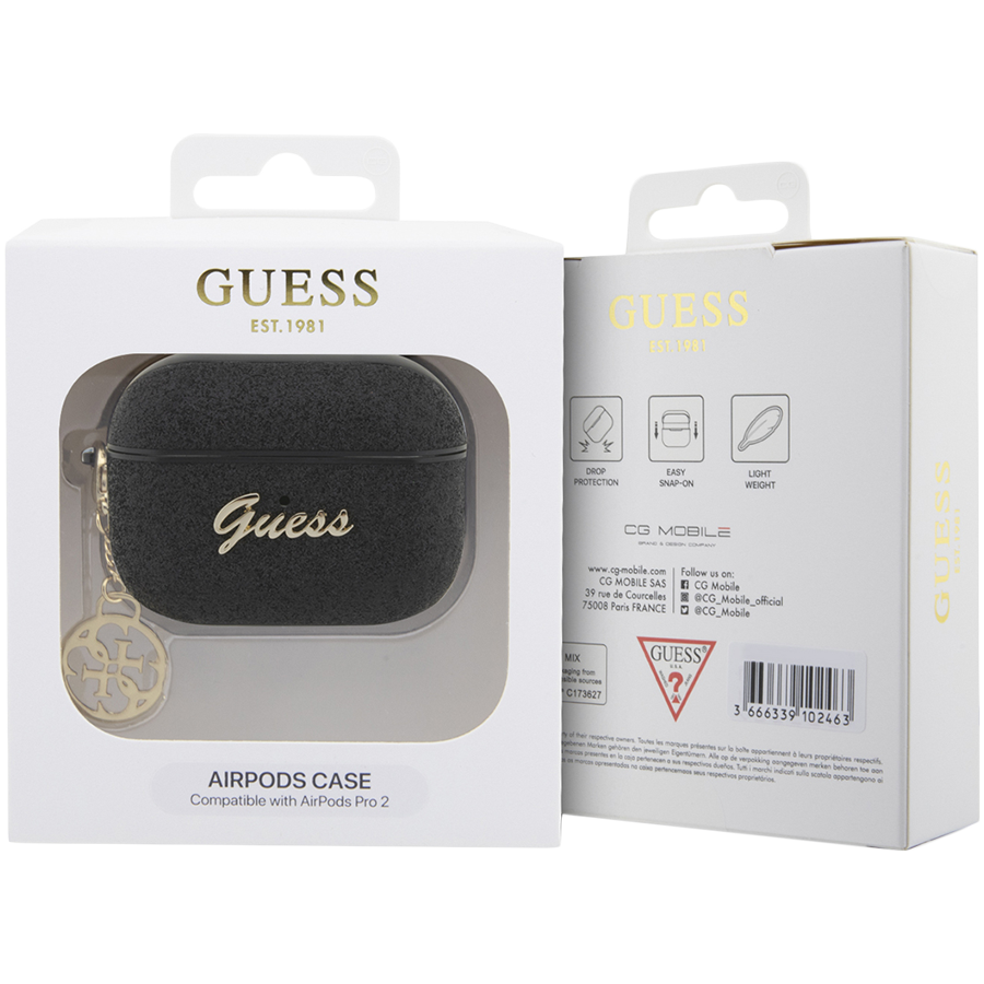 Чехол GUESS Glitter flakes  Чёрный для AirPods Pro (Gen2)