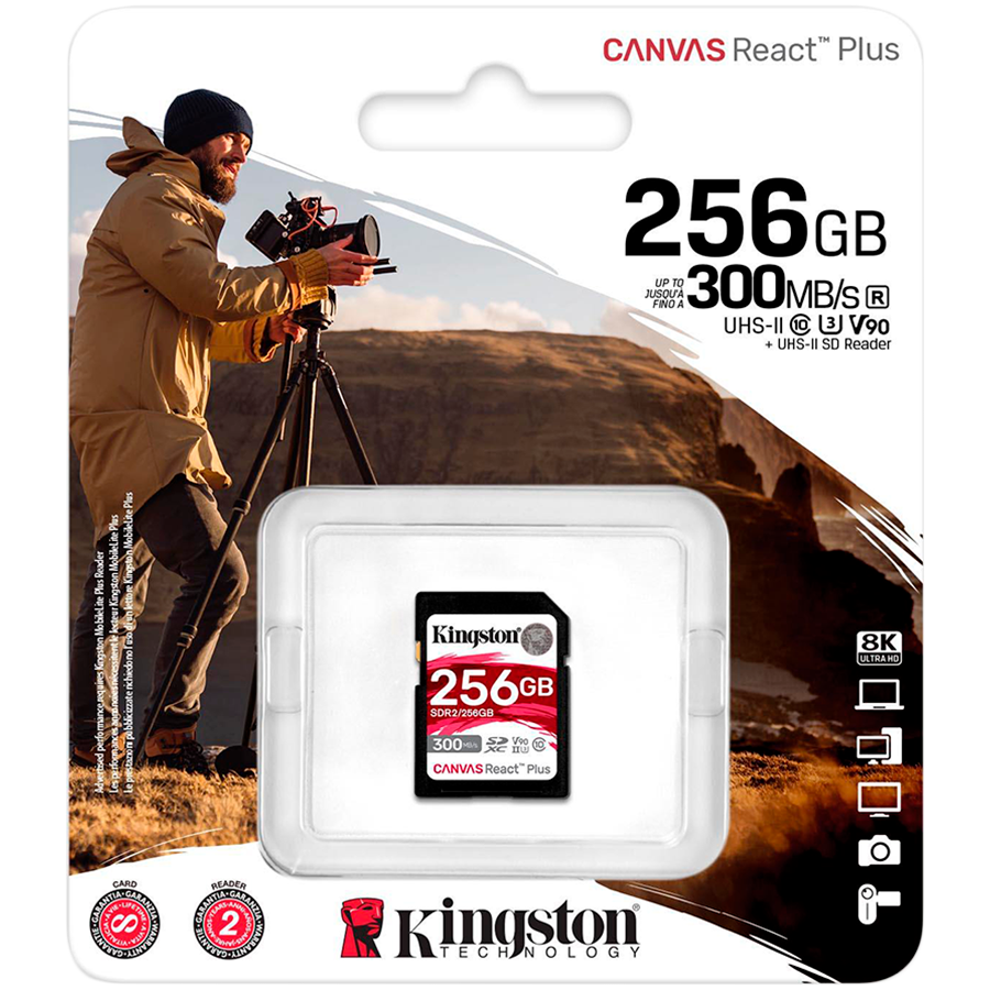 Карта памяти KINGSTON 256GB Canvas React Plus