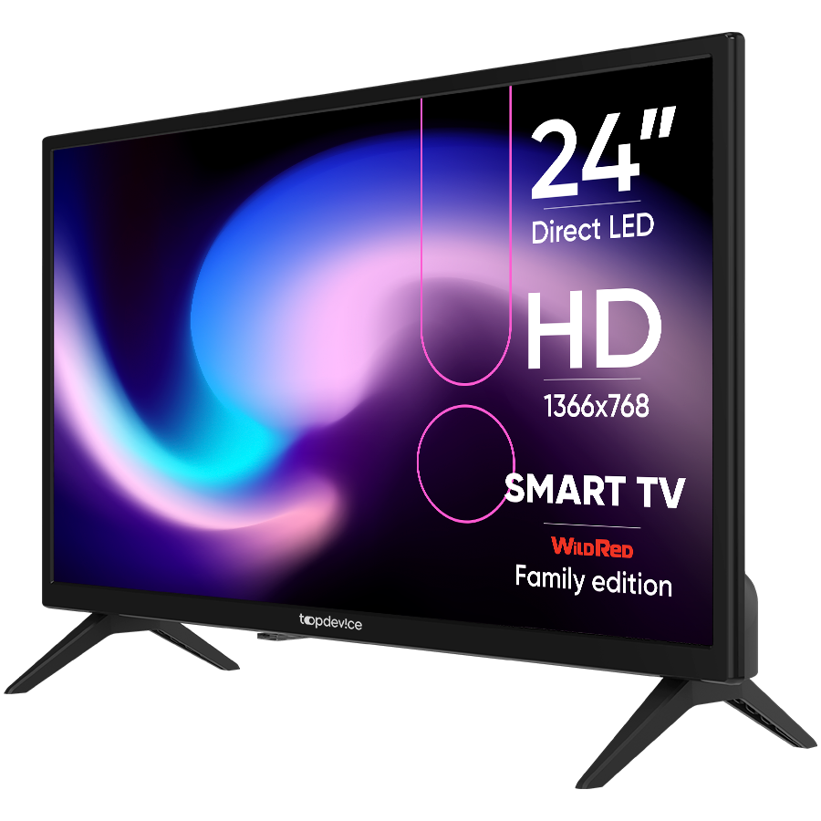 ТВ TOPDEVICE, ЖК, 24", Чёрный