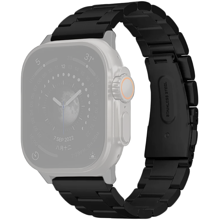 Uniq для Apple Watch 49/45/44/42 mm ремешок OSTA Steel Strap with Self-Adjustable Links Black