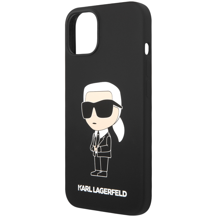 Lagerfeld для iPhone 15 чехол Liquid silicone NFT Karl Ikonik Hard Black
