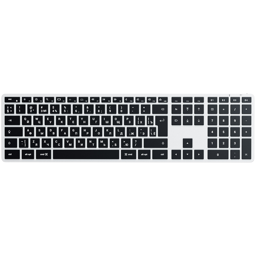 Беспроводная клавиатура Satechi Slim X3 Bluetooth Keyboard-RU. Раскладка - Русская. Цвет: серебристы