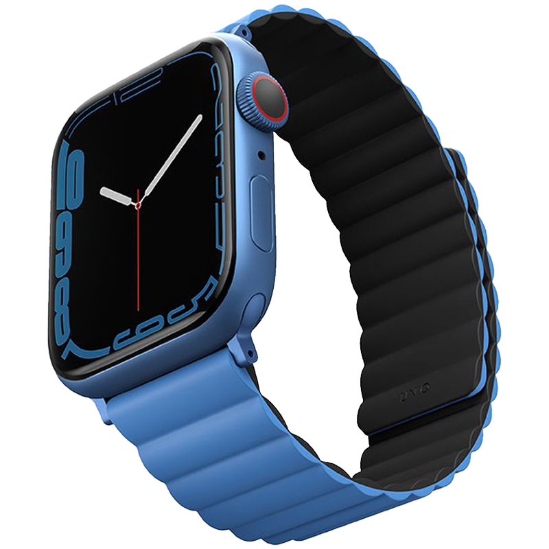 Ремешок Uniq для Apple Watch 41/40/38 mm Revix reversible Magnetic Caspian Blue/Black
