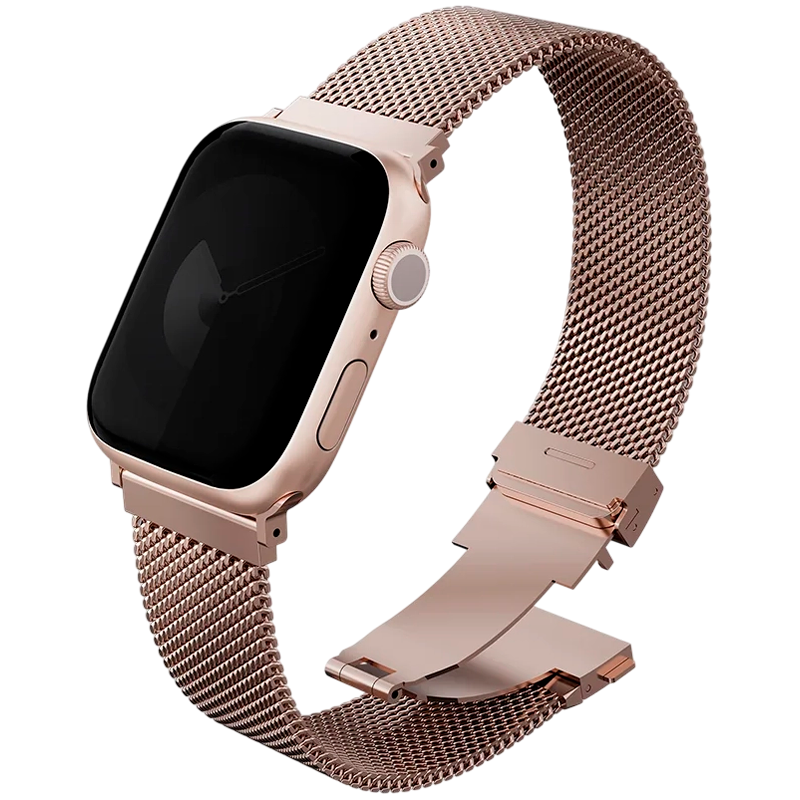Uniq для Apple Watch 42/41/40 mm ремешок Dante PRO Strap Mesh Steel Metallic Rose